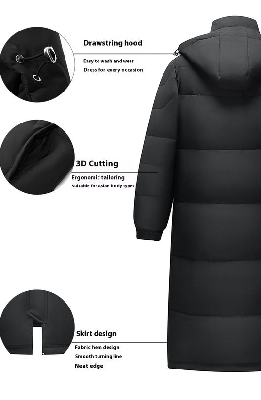 Abrigo Largo de Plumón de Pato Blanco para Hombre - Chaqueta Térmica Reforzada - Image 26