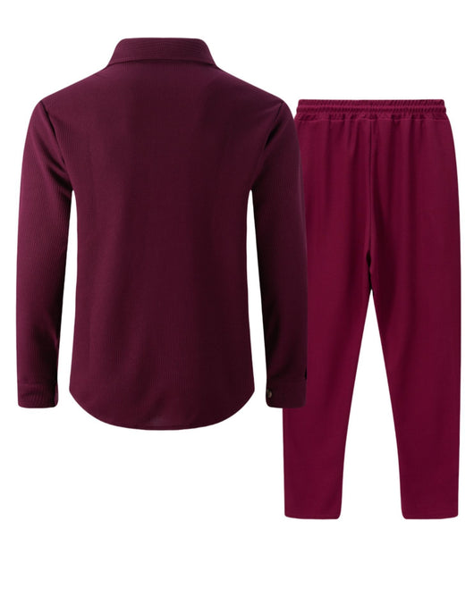 Conjunto de Dos Piezas: Cardigan y Pantalón Acanalado de Manga Larga - Image 12