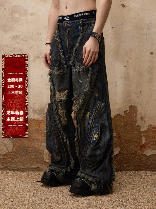 Jeans Estructura Alien Mujer con Detalles Textiles - Image 2