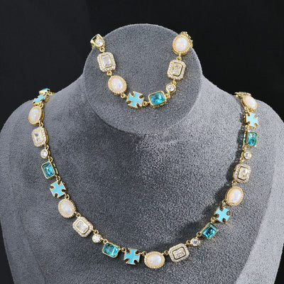 Collar Crucifijo para Hombre con Diseño de Gota Mixta y Efecto Aceite - Image 10