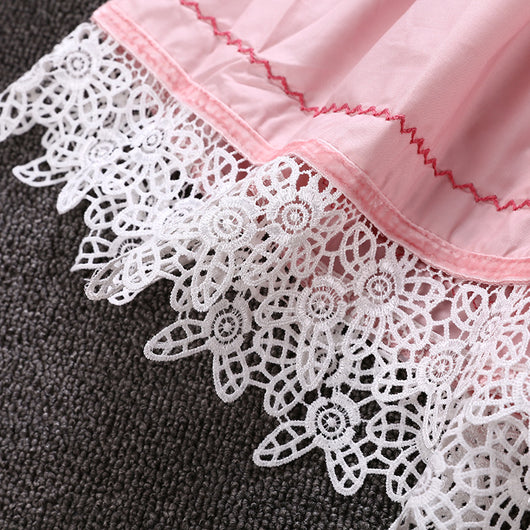 Vestido Infantil Corto de Encaje Ajustado y Elegante - Image 12