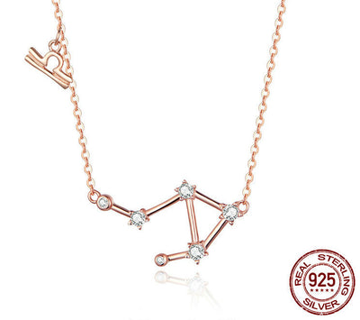 Collar Constelaciones Zodiacales Plata 925 Baño Oro Rosa - Image 26