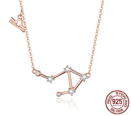 Collar Constelaciones Zodiacales Plata 925 Baño Oro Rosa - Image 26
