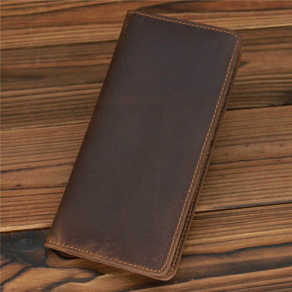 Billetera Larga de Cuero Crazy Horse para Hombre