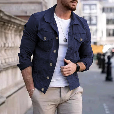 Chaqueta de Mezclilla Slim Fit con Solapa para Hombre - Image 13