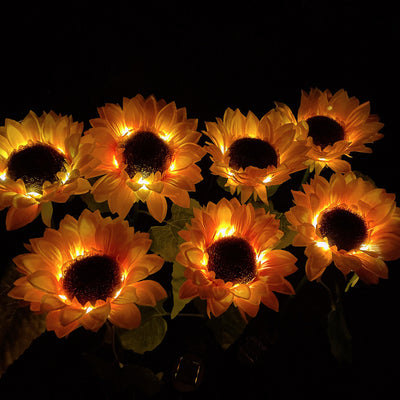 Lámpara Solar Decorativa Girasol Triple para Jardín y Exteriores - Image 9