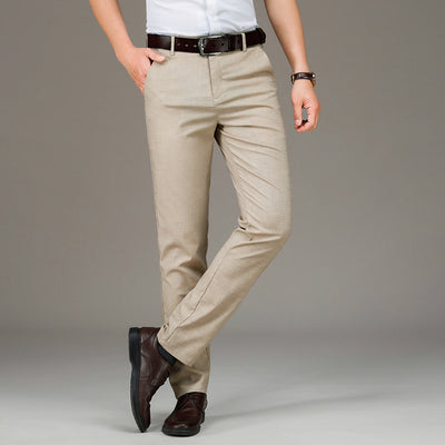 Pantalones Vaqueros Tencel Rectos Hombre Verano Cintura Alta Talla Grande - Image 11