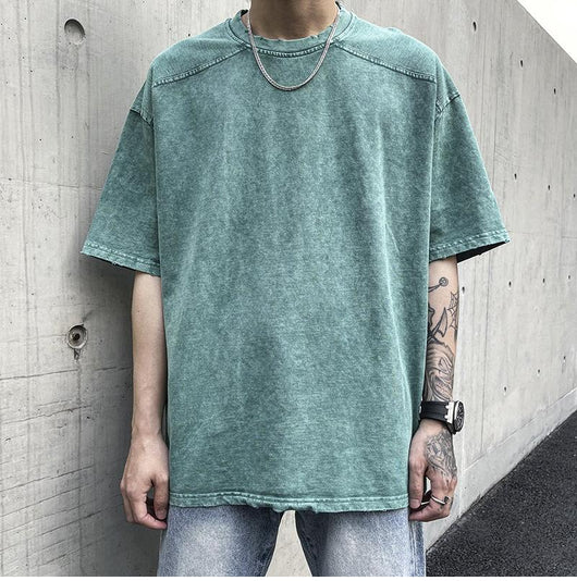 Camiseta Suelta de Color Liso con Manga Cinco Puntos - Image 18
