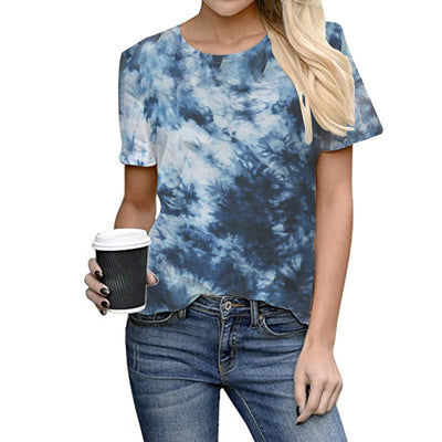 Playera Tie-Dye Estampado Cuello Redondo Talla Grande Manga Corta - Image 14