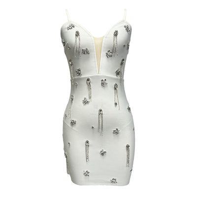 Vestido Blanco Ajustado con Efecto Vendaje - Image 5