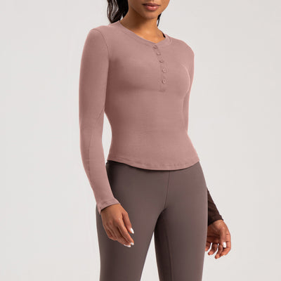 Playera Deportiva de Manga Larga para Yoga y Running