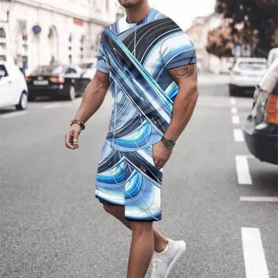 Traje Suelto de Manga Corta 3D para Hombre - Diseño Moderno y Versátil