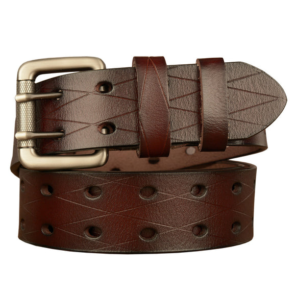 Cinturón Casual para Hombre con Hebilla de Doble Pasador
