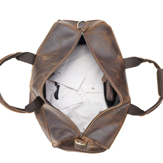 Bolso Viajero de Cuero Crazy Horse Vintage para Hombre - Gran Capacidad - Image 3