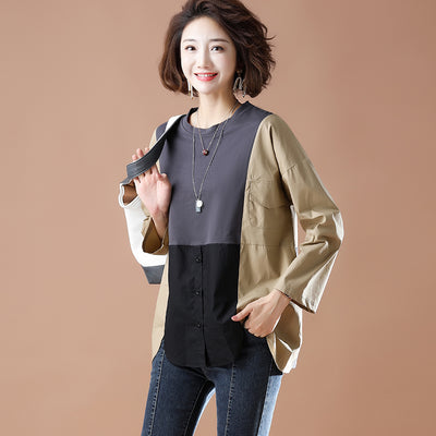 Camisa Vaquera Oversize con Costuras Contrastantes - Image 3
