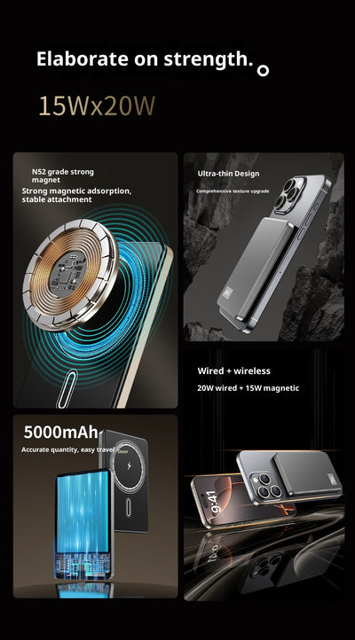 Batería Portátil Magnética Ultra Delgada con Carga Rápida y Cable Integrado - Image 14