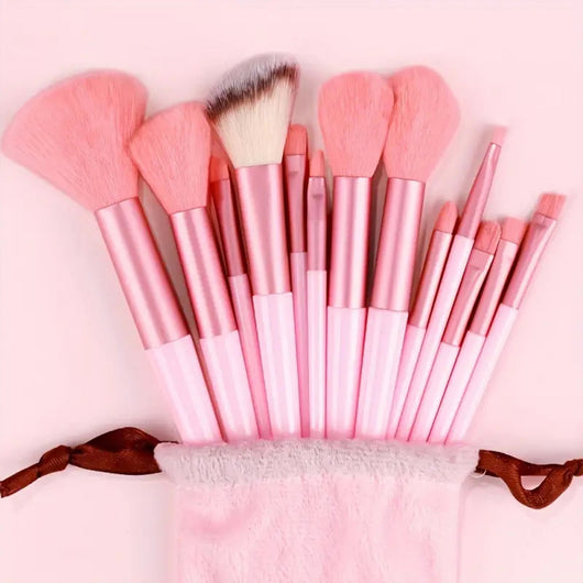 Set de Brochas de Maquillaje Portátil en Bolsa de Tela Suave - Image 3