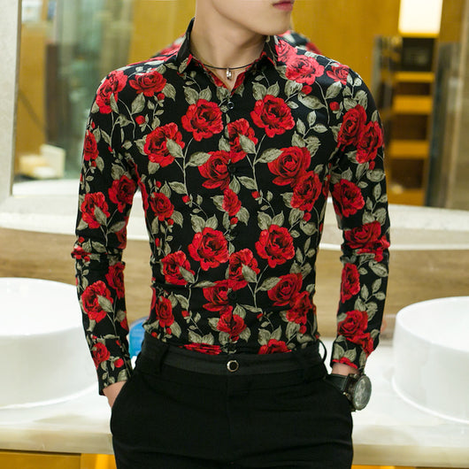 Camisa Estampada Slim Fit de Manga Larga para Hombre - Image 3