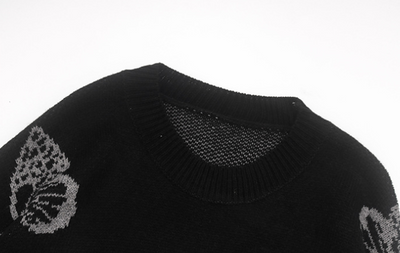Suéter Jacquard Retro Tejido Holgado Cuello Redondo Versátil - Image 16