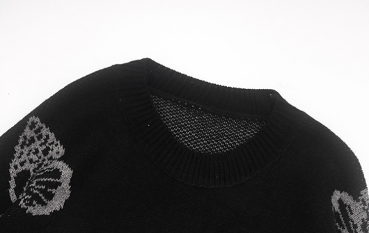 Suéter Jacquard Retro Tejido Holgado Cuello Redondo Versátil - Image 16