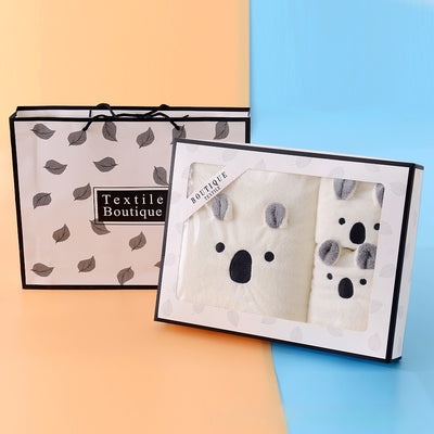 Juego de Toallas de Baño Coral Velvet con Diseño Orejas de Conejo y Koala - Set Regalo - Image 21