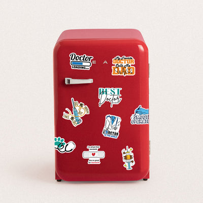 50 waterproof PVC stickers with a medical theme, featuring doctors, nurses, ambulances, and medical equipment. - Image 5