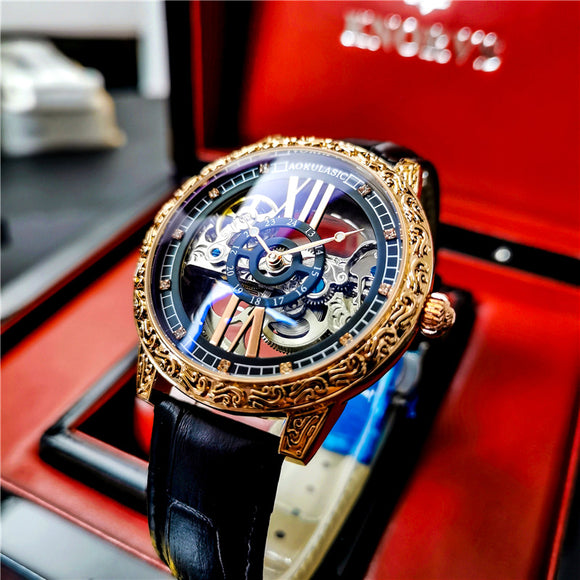 Reloj Automático de Lujo para Hombre con Tourbillon Hueco