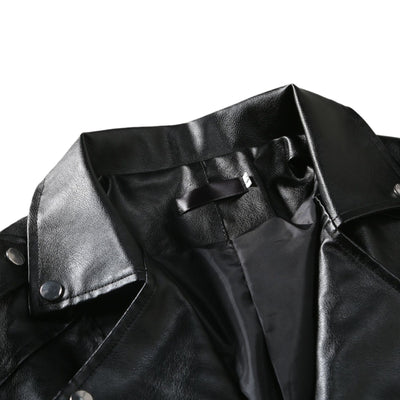 Chaqueta de Cuero Ajustada con Solapa - Image 5