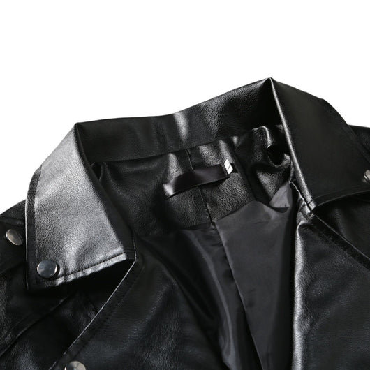 Chaqueta de Cuero Ajustada con Solapa - Image 5