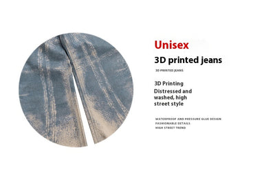 Jeans Rectos Lavados con Patrón Distressed en Tonos Neutros - Image 18