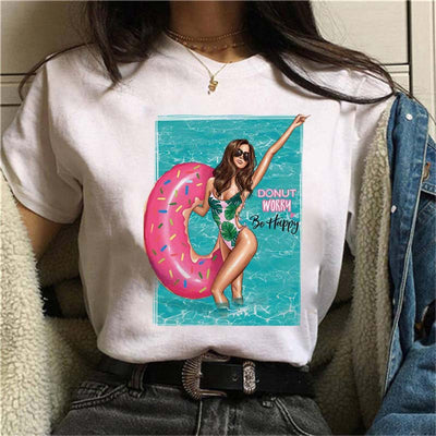 Playera Blanca Estampada para Mujer - Image 5