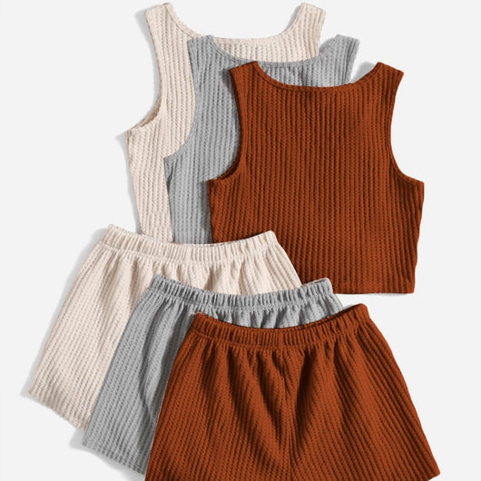Conjunto de Verano Casual: Shorts y Chaleco de Dos Piezas