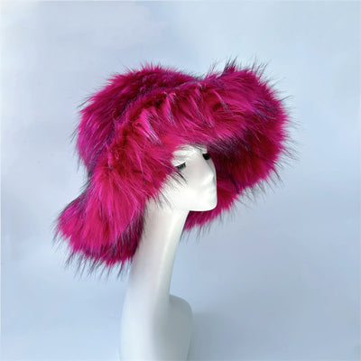 Gorro Punk de Piel de Mapache Grueso - Abrigo Ecológico para Otoño e Invierno - Image 2