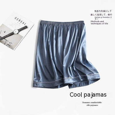 Pantalones Cortos Pijama Hombre Talla Grande Seda Hielo Ultrafino - Image 4