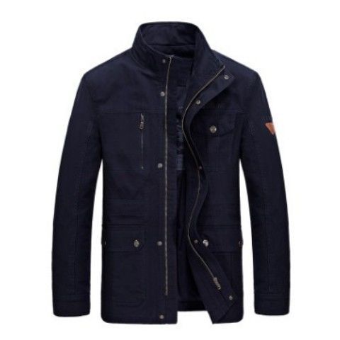 Chaqueta Casual Hombre Cuello Mao Bolsillos Múltiples - Image 6