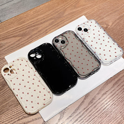 Funda para Celular con Patrón de Corazones Pintados en Crema - Image 13