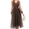 Vestido Leve com Barra de Chiffon e Cintura Ajustada