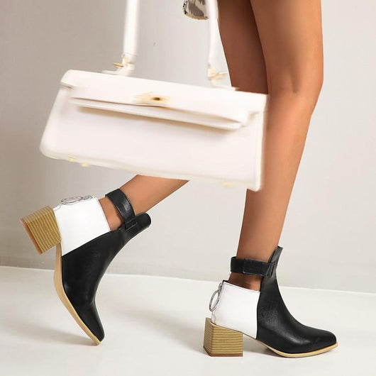 Botas Martín Mujer Estilo Británico Talla Grande Tacón Grueso - Image 2