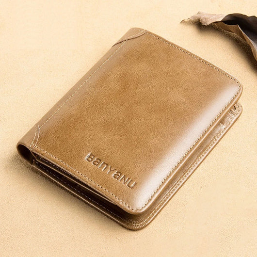Billetera Vertical Tri-fold de Cuero Mate para Hombre - Image 6
