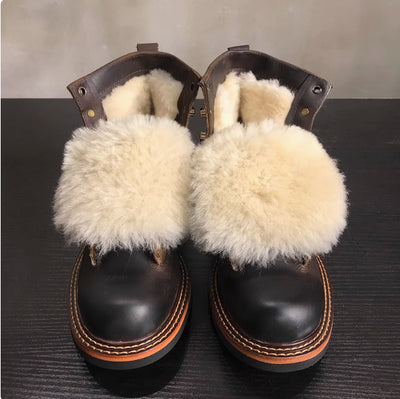 Botas Altas de Cuero Grueso Estilo Retro Desgastado - Image 12