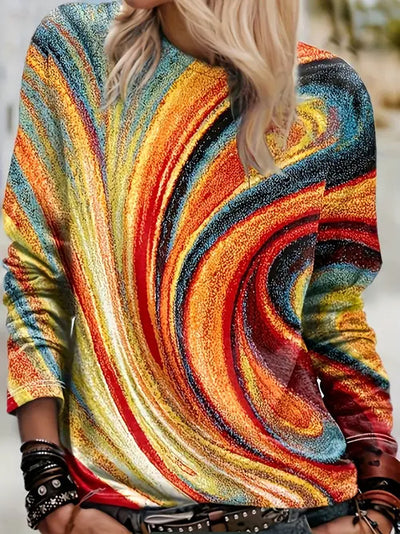 Blusa Casual Estampada de Manga Larga para Mujer - Image 9