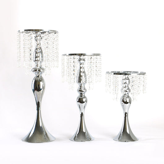 Portavelas de Cristal Artesanal - Decoración Elegante para Eventos y Mesas