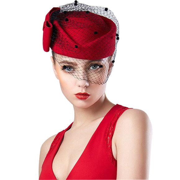 Sombrero Retro Británico de Lana para Mujer