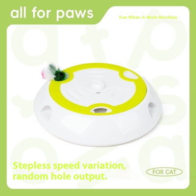 Electric cat toy with white and lime green base, feather attachment, and two replacement feather heads. - Image 5