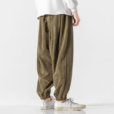 Pantalones Harem de Pana Suelta Talla Grande para Hombre - Image 17