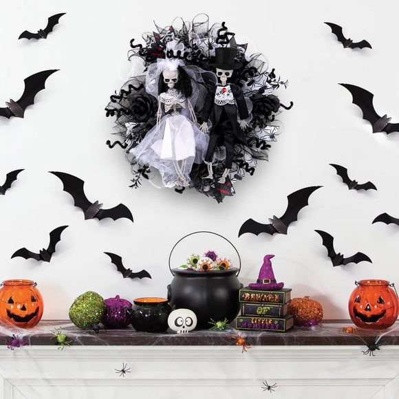 Guirnalda de Calaveras Novios Halloween - Decoración de Terror y Misterio