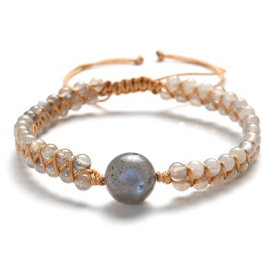Pulsera de Moda Ametista Tejida Doble para Mujer - Image 8