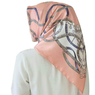 Pañuelo Cuadrado Grande de Seda Simulada - Accesorio Versátil para Mujer - Image 38