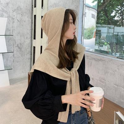 Chal Hooded de Lana a Rayas para Otoño e Invierno - Image 9