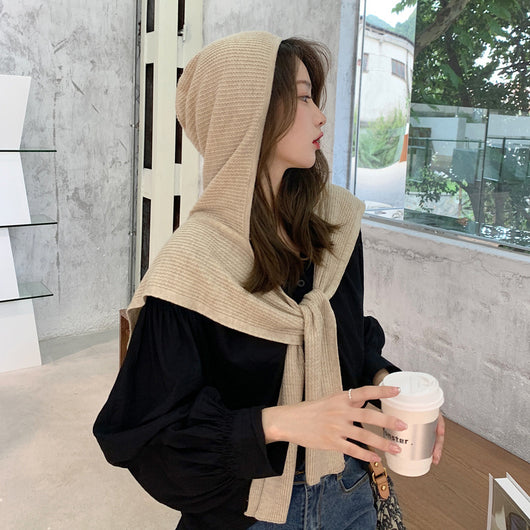 Chal Hooded de Lana a Rayas para Otoño e Invierno - Image 9